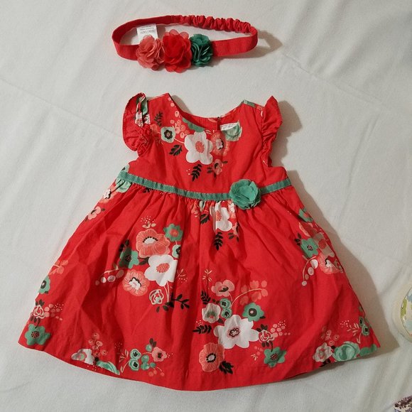 Gymboree Forest Sprouts 3-6 month dress headband set VGUC - Picture 1 of 6